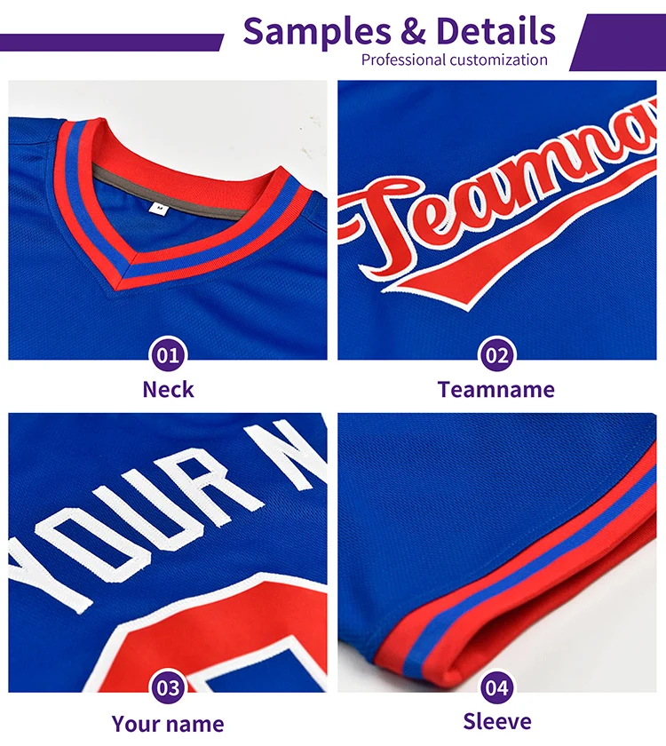 Design V-Neck Baseball Shirt Adult Game Training Sportswear Mesh Breathable Jersey Personalized Custom Throwback Baseball Jersey