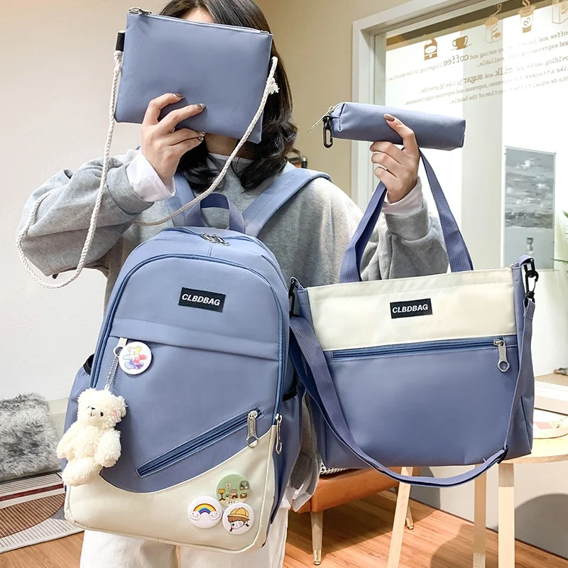 2024 New Arrival High Capacity 4 Pieces Set Children Fashion Book Bags Girl School Backpack