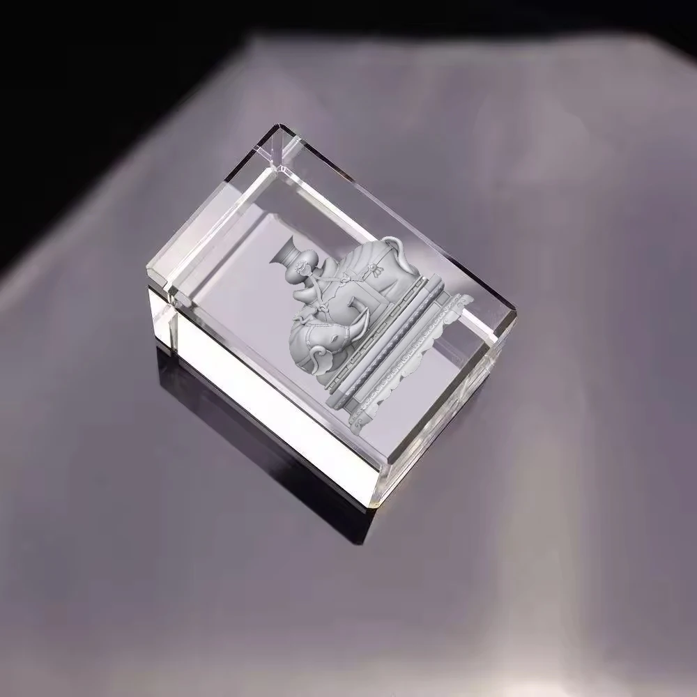 Лидер продаж на заказ K9 прозрачный стеклянный куб полированный 3D лазерная гравировка в стиле ангела дракона трофей пустой кристалл декоративный блок