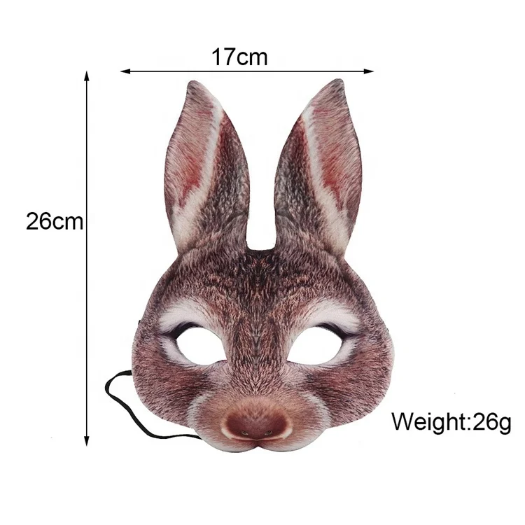 Adult Halloween Animal Head Mask Party Cosplay Masque Carnival Masquerade Accessories Easter party EVA half face rabbit mask