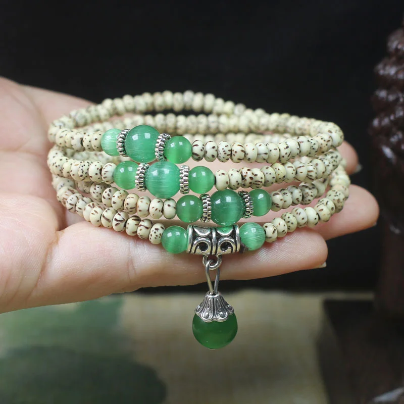 CLBX Star Moon Bodhi Piece Beads Mini Multi Loop Hand Chain Bracelet Star Moon Bodhi Seed Art Play Beads Buddha Beads Wholesale