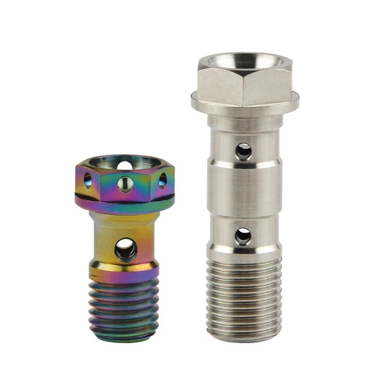 Motorcycle stainless steel titanium brake single double banjo bolt