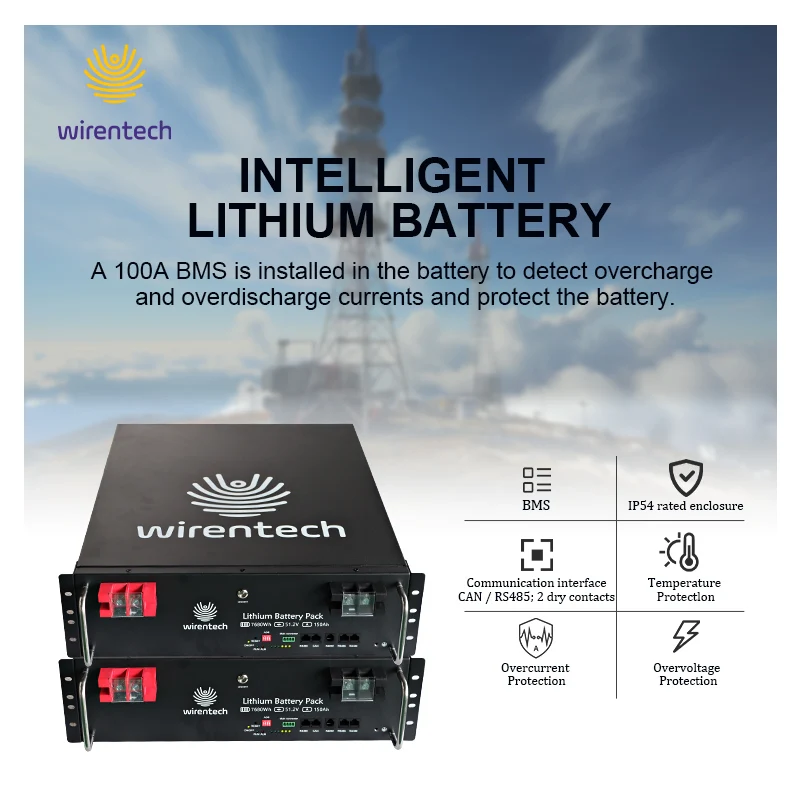 48V 51.2V 100Ah 150Ah Telecom Site Battery Telecom Tower Backup Battery Deep Cycle Telecom Base Station Battery Backup Systems