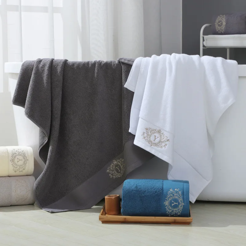 100% Cotton Towel Bath Towel Set with Customizable Embroidered logo Suitable for Hotel Spa Yoga