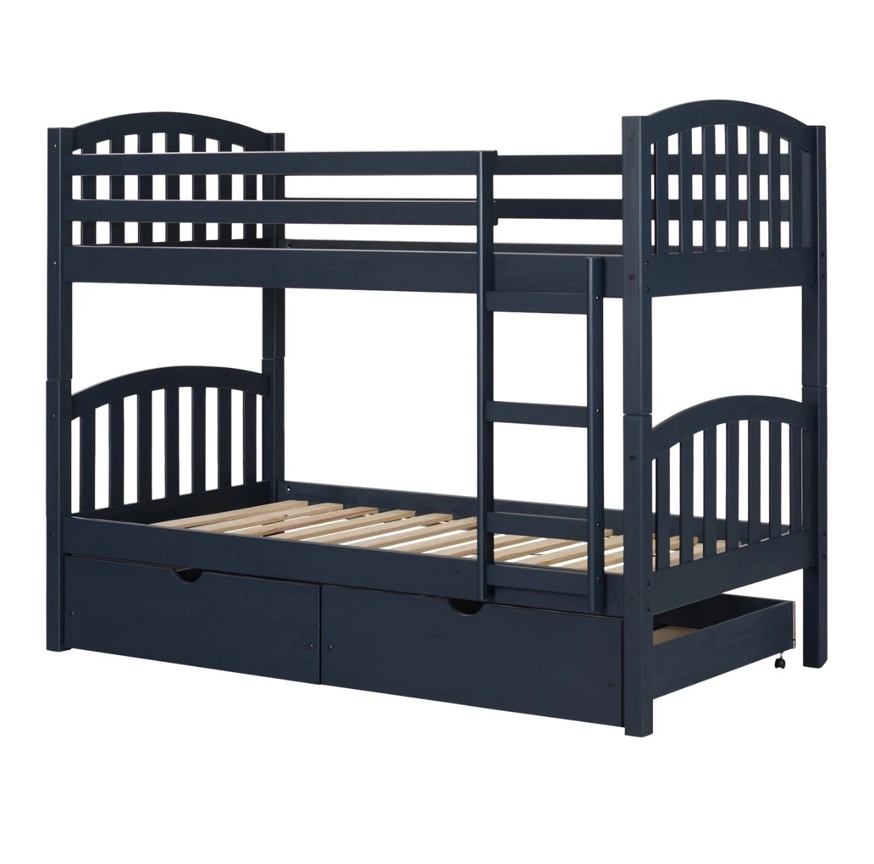 
NO.KA541 Hot Selling Kids Solid Pine Wooden Bunk Bed With Storage Drawers 