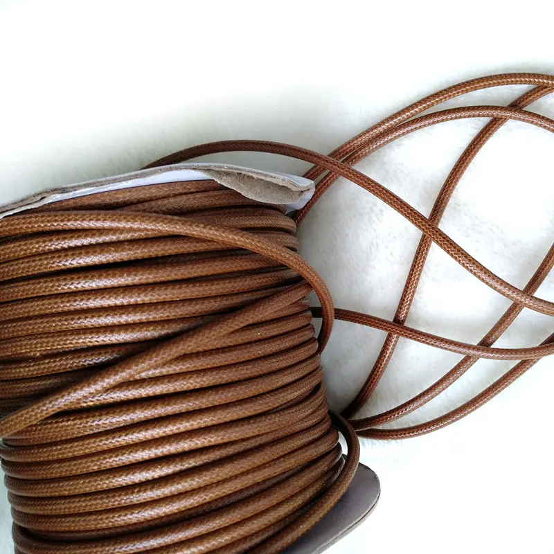 manufacturer supplier 3mm waxed round cord  leather feel draw cord  for garment or bags