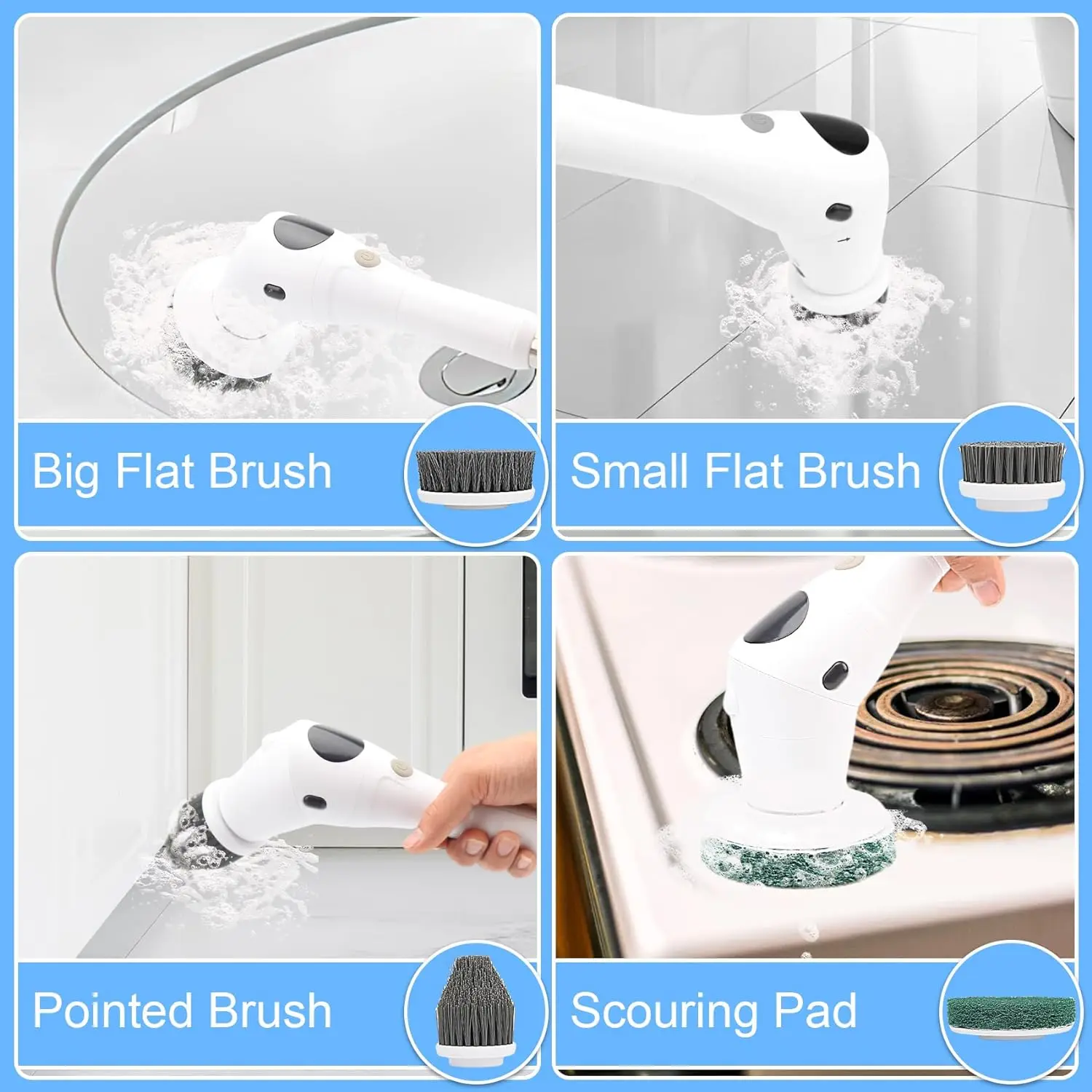 Electric Spin Scrubber 3 Speed With Adjustable Angle Electric Cleaning Brush LED  Display Shower Brush for Bathrooms, Floors