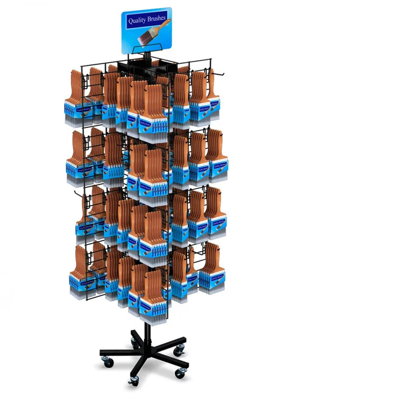 Спиннер 4-стороннее металлической проволоки сетки панели Брелоки держатель стойки коммерческие супермаркет металлическая вешалка для одежды аксессуары стеллаж выставки товаров