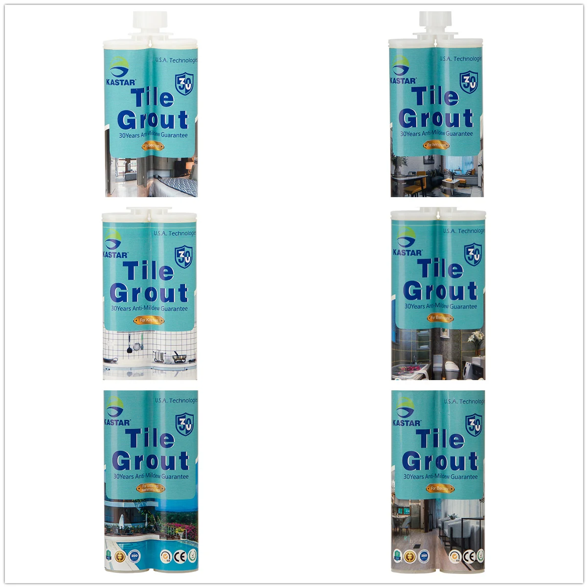 KASTAR Manufacturer 30years Hot Selling Double-Component Ceramic Epoxy Tile Grouting Adhesives Sealant Glue Vinyl Tile With Grout