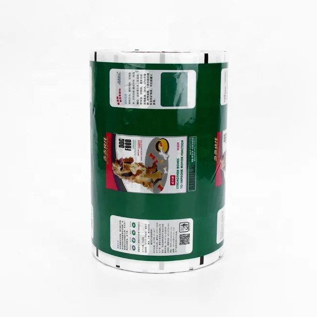 Factory of Plastic Print Film Roll Used For Snacks/Potato Chips/Nuts  Laminated  Pet Cat Dog Food Bag Packaging Film Roll
