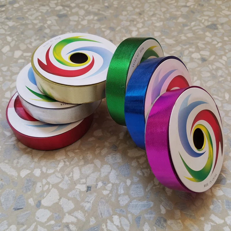 Wholesale Plastic Gift Ribbon Roll Assorted Color Gift Wrapping Ribbon Christmas Birthday Decoration Packing Ribbon