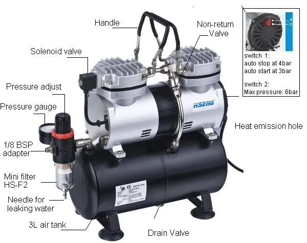 AS196K airbrush dual gravity airbrush etching airbrush evolution with two cylinder