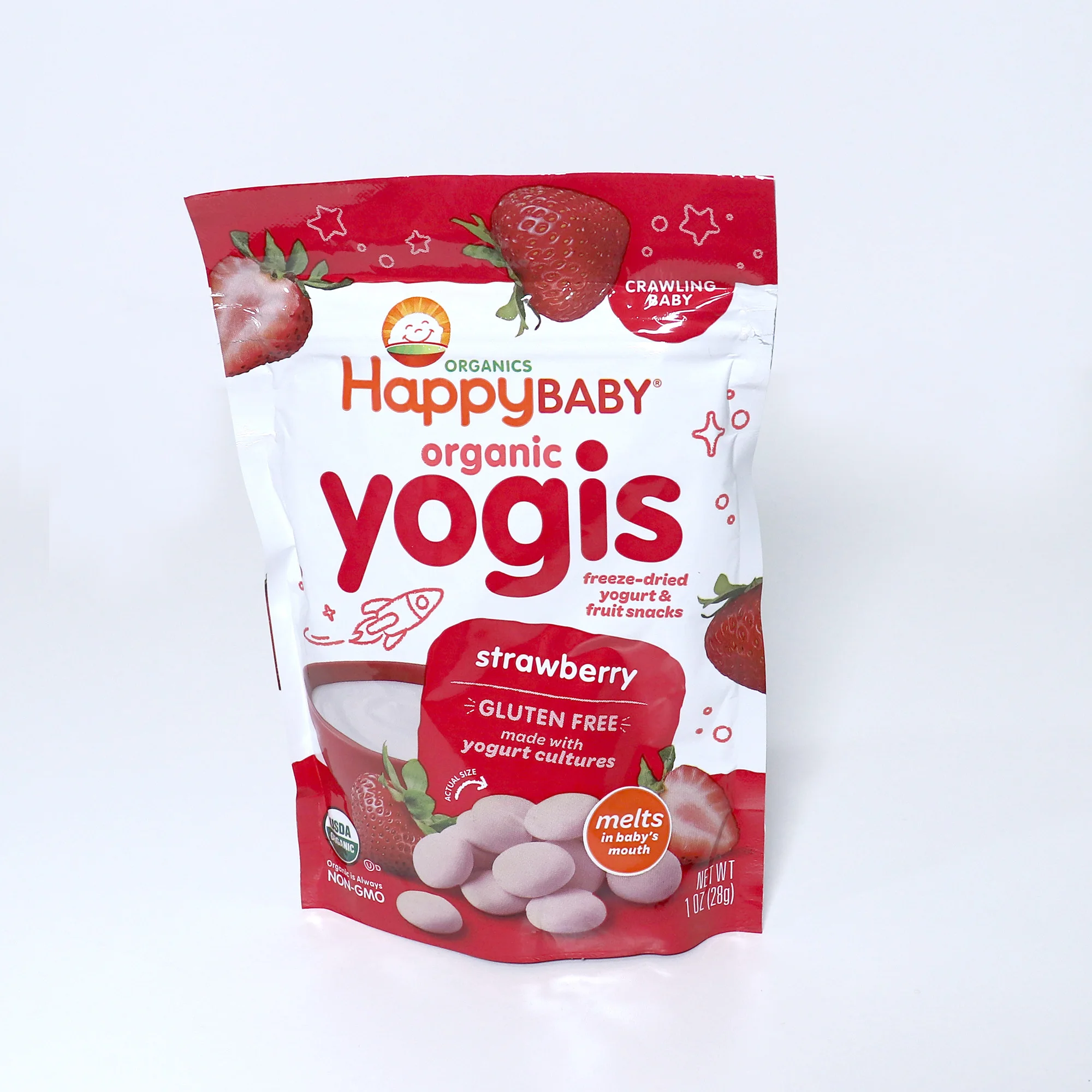 New Arrive Yogis Strawberry Flavor Gluten Free Organic Freeze Dried Yogurt Easily Melt Baby / Toddler Snack