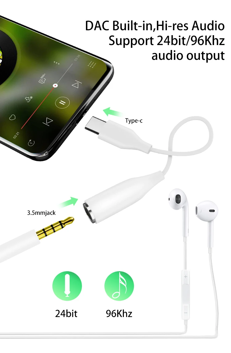 Аудиокабель Hifi с разъемом типа C на 3 5 мм постоянного тока для OPPO