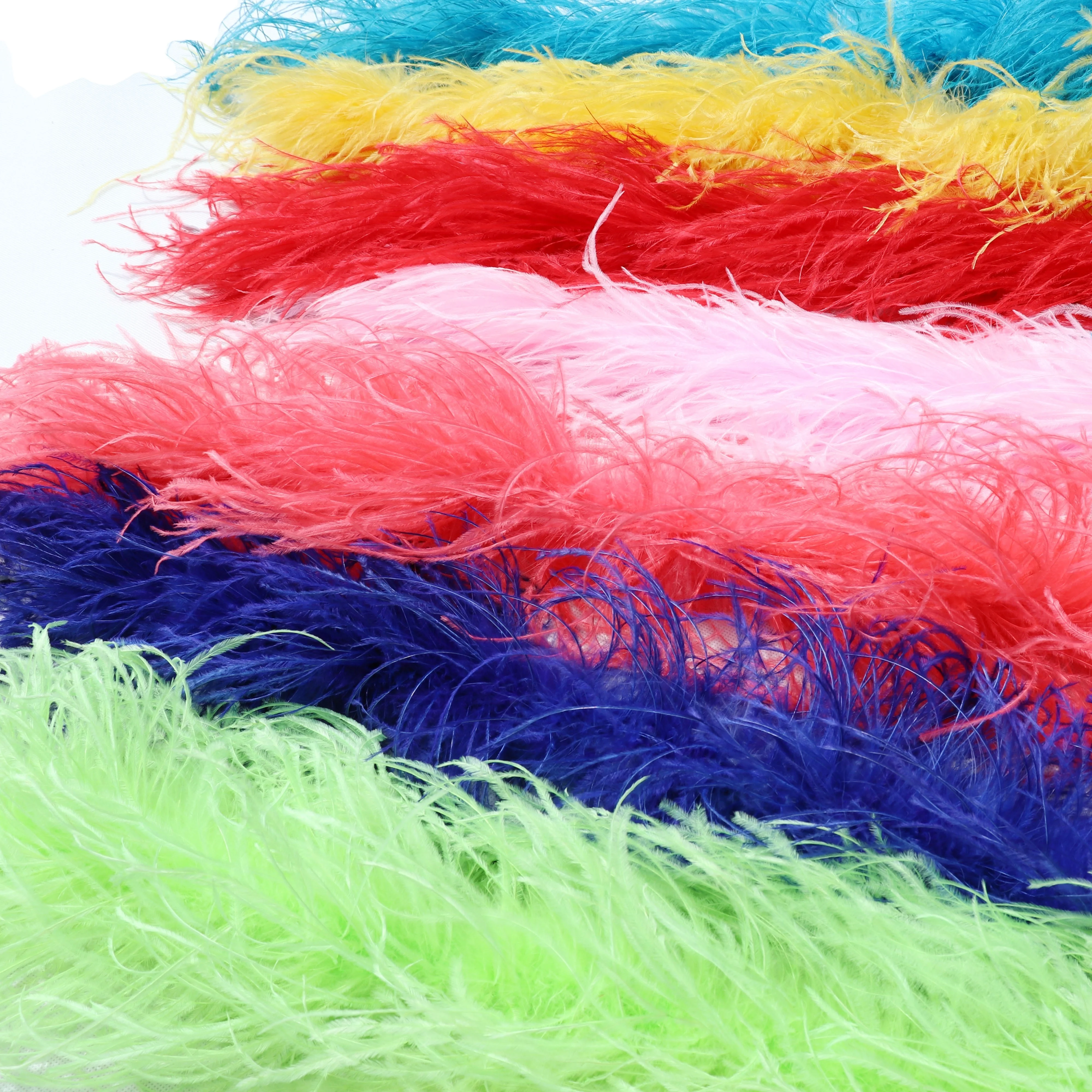 Ostrich Feather Boa 2 Yards Meters Natural Fluffy Feather Boa for Prom DIY Costume Clothing Trim Craft Grad Party Decoration