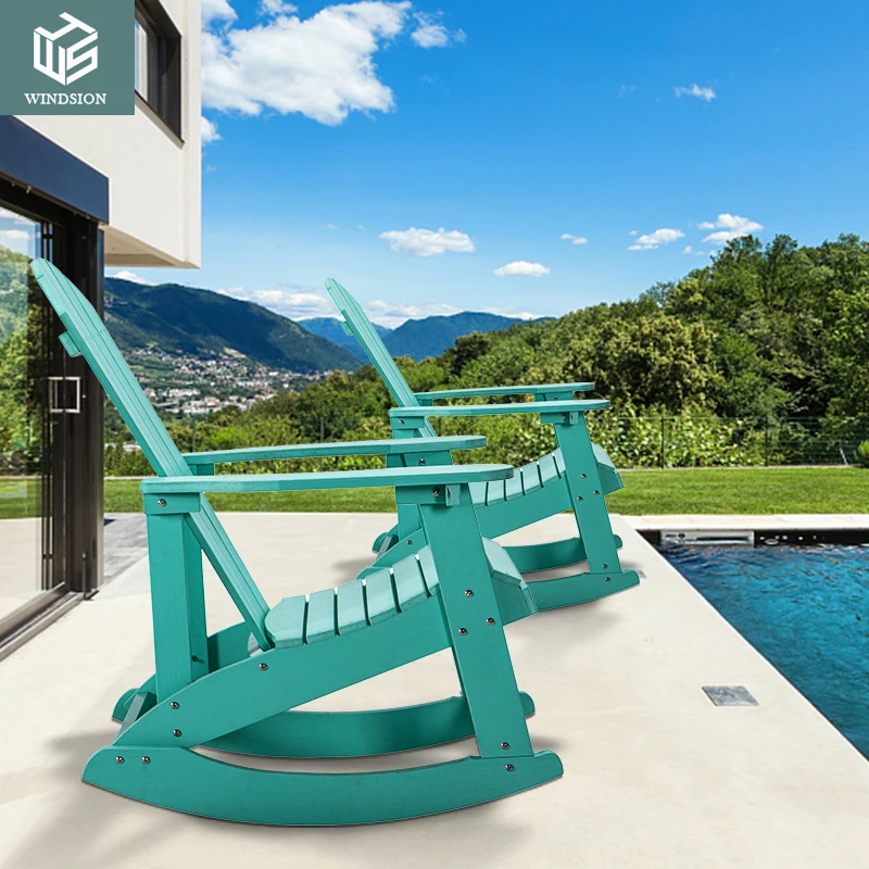 Modern style environmentally friendly plastic wood rocking chair garden balcony chair