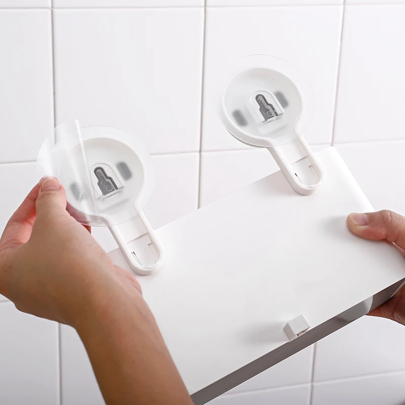 2023 new Drill-Free Wall Mounted Removable Vacuum Plastic Suction Cup Toothbrush Holder For Bathroom storage bins caddy organize