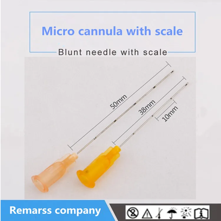 
free shipping blunt tip micro cannula needle 22G50mm for fillers micro cannula blunt tip micro cannula ce certification 