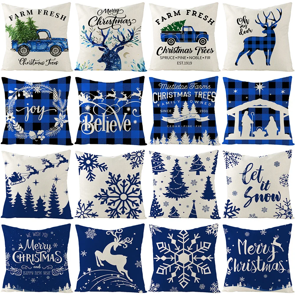 2023 Christmas Decoration Cushion Elk Textile Furniture Ornament Christmas Tree Pillowcase