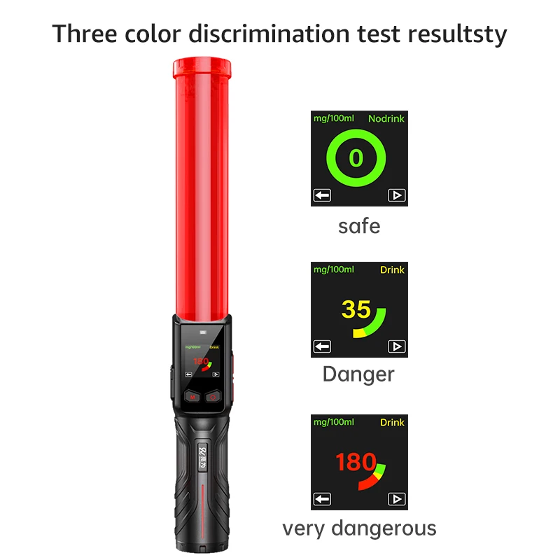Baton alcohol tester for Factory/professional use fuel cell sensor analyzer breathalyzer alcohol breath tester Mr black08