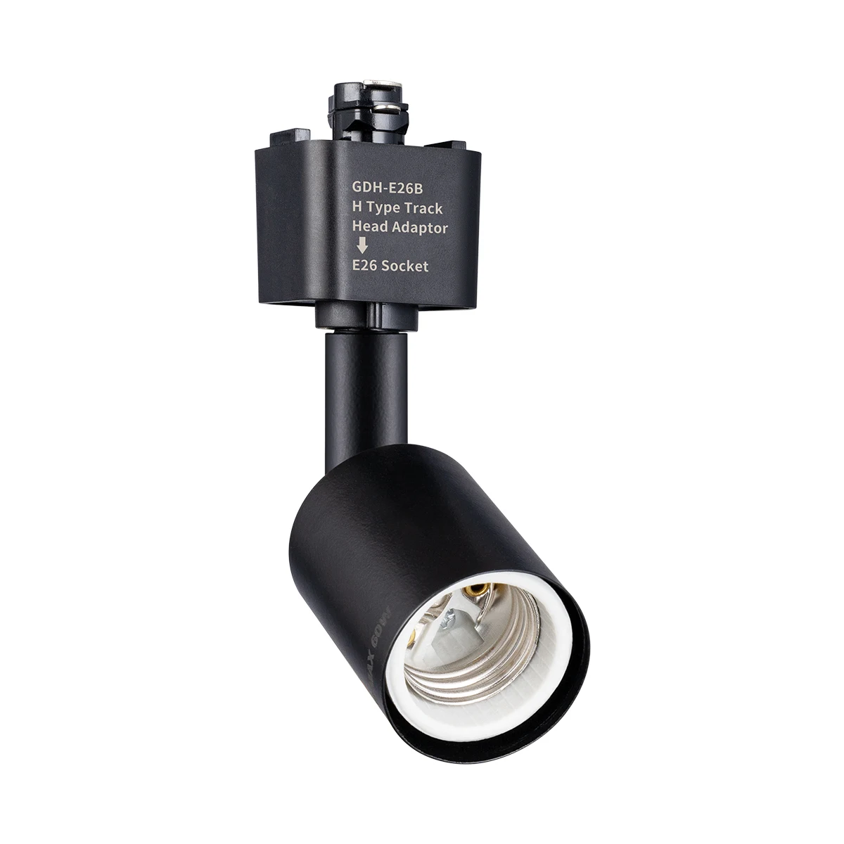ETL Listed  H or J Type Track Lighting Head to E26 Medium Screw Base Adapter Light Direction Adjustable