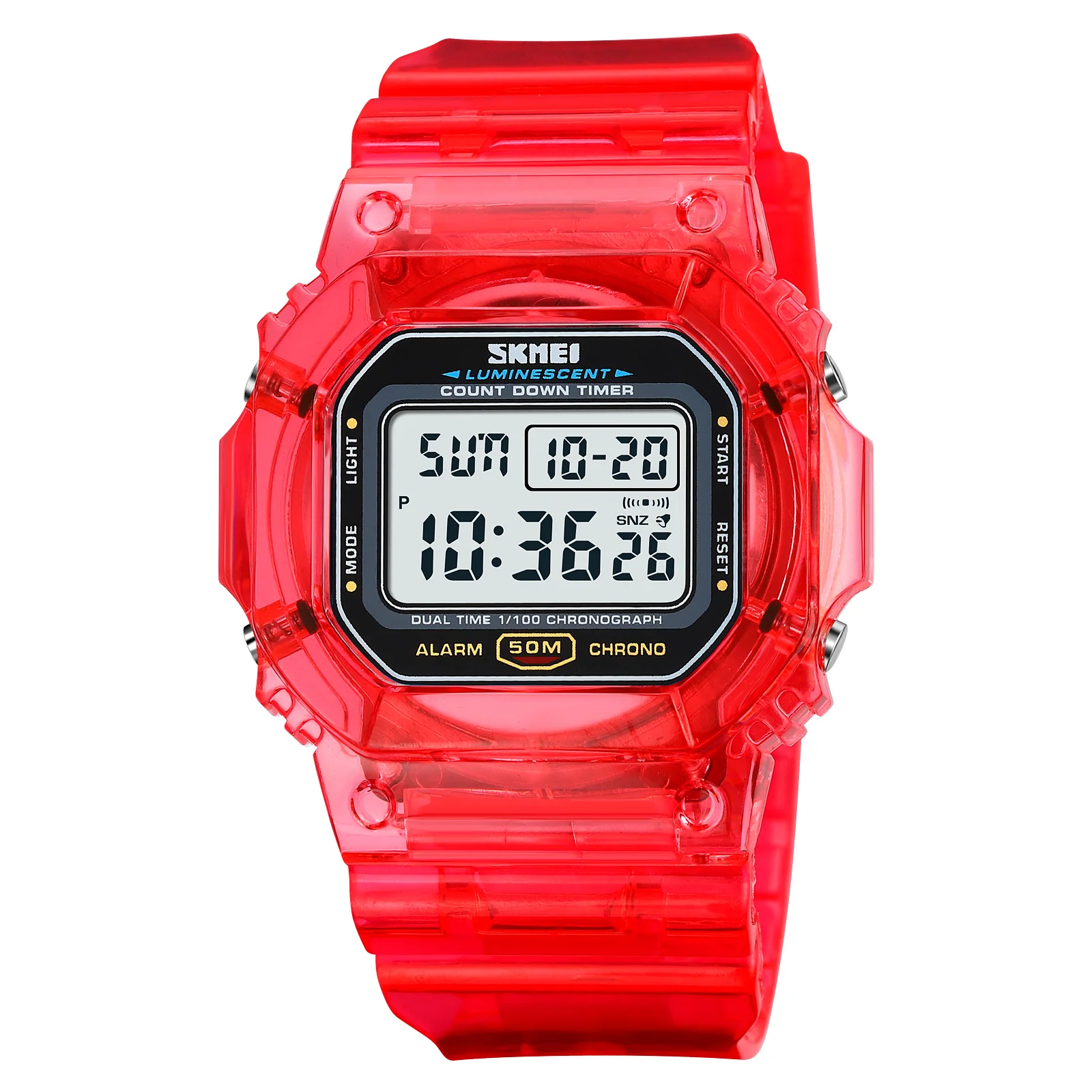 Skmei 1999 reloj LE легкие часы 50 м водонепроницаемые Прозрачные мобильные СВЕТОДИОДНЫЕ дисплей цифровые спортивные наручные для мужчин и женщин