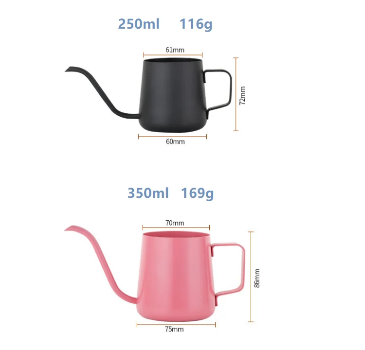 Wholesale Stainless Steel copper tea kettle Drip Kettle Tea Pot Barista Pour Over Coffee pot