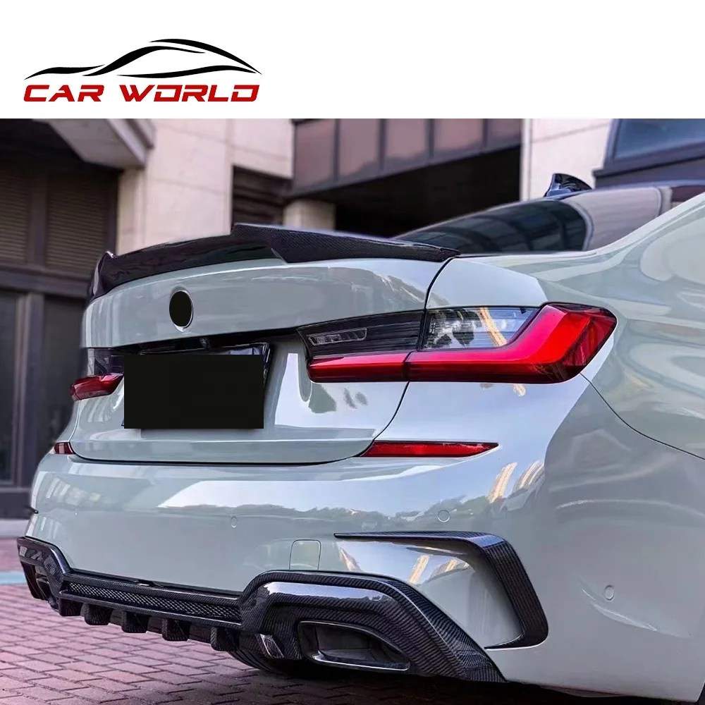 Car Spoiler For BMW G20 320li 325li 330li M4 Style Carbon Material  For 2019-2022 BMW New 3 Series G20 G28 Carbon Fiber Spoiler