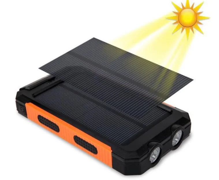 Waterproof LED Solar Power Bank 10000mah Dual USB Travel Powerbank LED Solar Power Bank