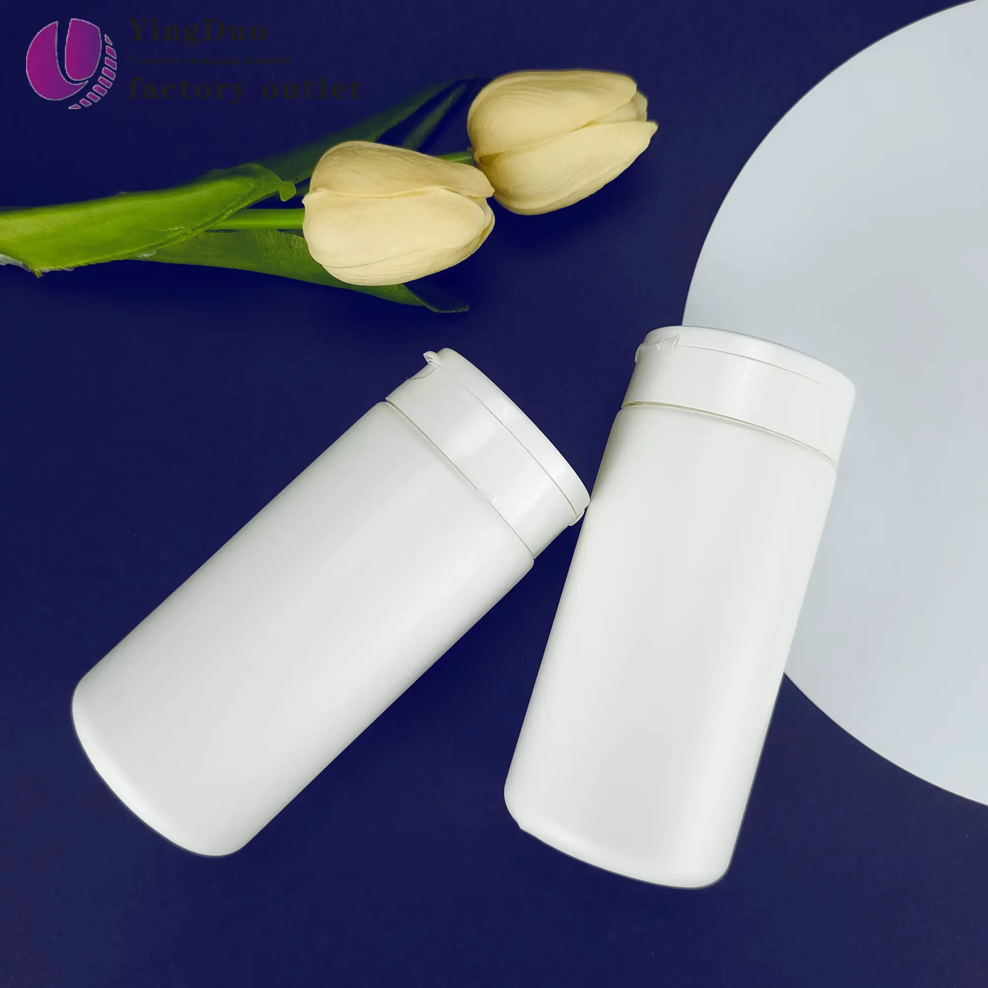 Customization Flip up large capacity 200ml PP plastic baby talcum with lid body powder bottle