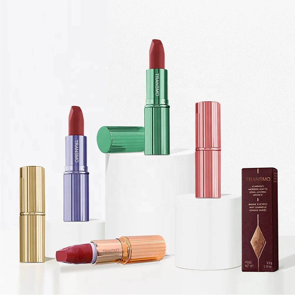 Aluminum lipstick case container luxury empty round metallic custom lipstick tube