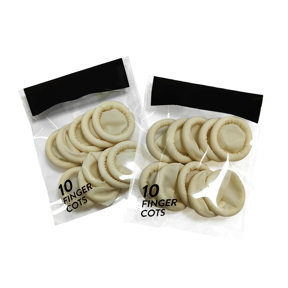 ALLESD 10pc Latex Finger Cots Natural Latex Disposable Finger Sleeve for Industrial Use