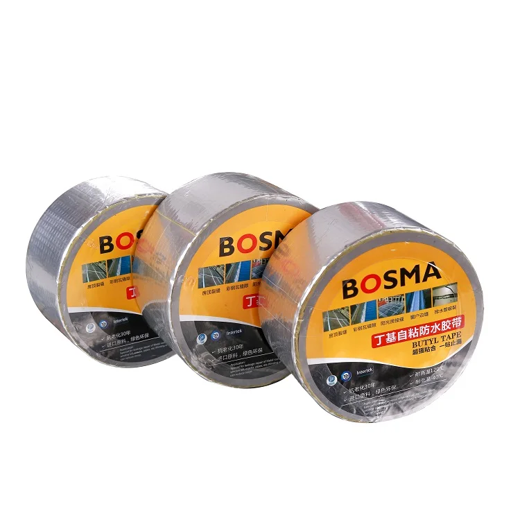 Building Materials 1.0mm/1.2 mm rubber Butyl tape Waterproof Roofing Membrane