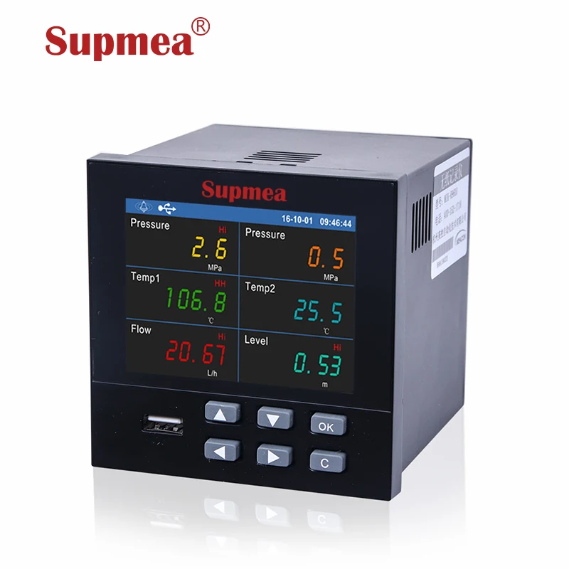 Industrial 6 channel container temperature datapaperless recorder data logger
