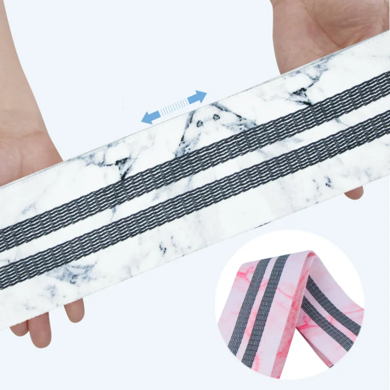 Home Gym Equipment Printing Patterned Fabric Hip Circle Loop Resistance Exercise Bands
