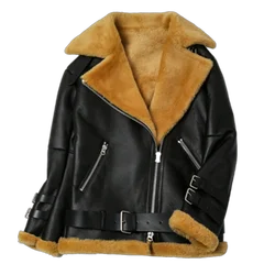 Camel Color Sheepskin Shearling Coat ,Lamb Skin real woman leather coat  italian leather genuine fur coats with cuffs