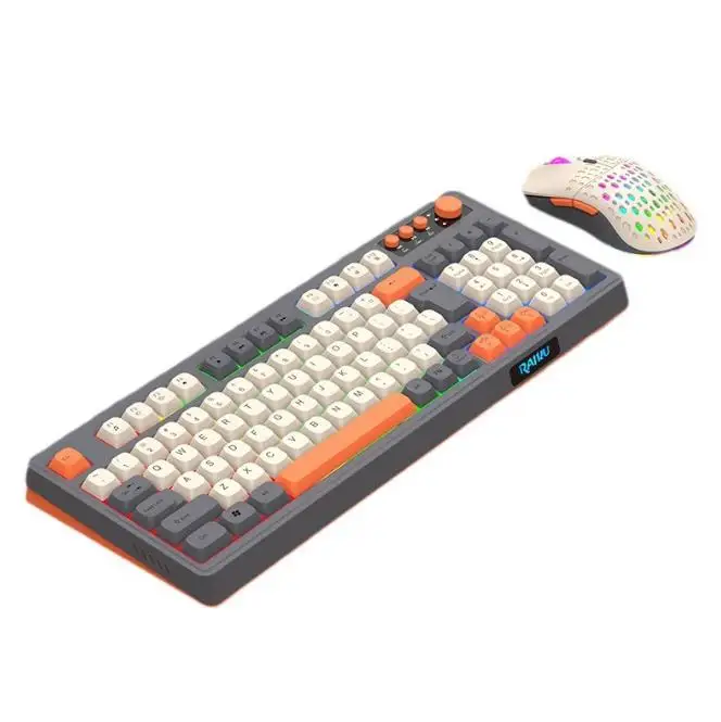 Keyboard and Mouse Set Fashion Color Matching Manipulator Feel Wired USB Knob Keyboard Mouse Computer Notebook Game Keyboard