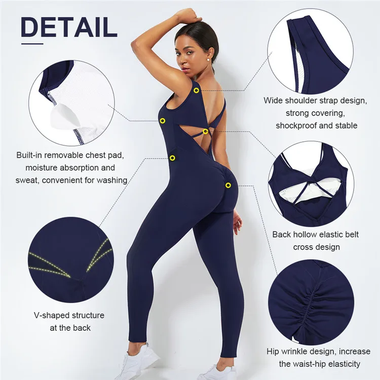 Fitness Woman Sports Tracksuit One Piece Yoga Jumpsuit Fitness Clothing