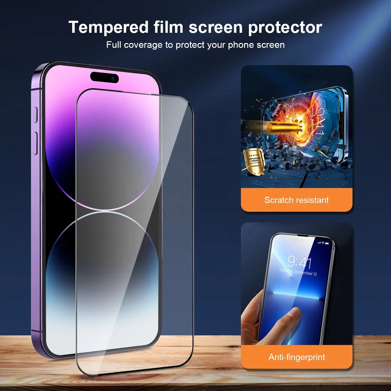 9h explosion-proof mobile phone toughened film full glue tempered glass for iphone 14 13 12 11 xs max xr screen protector 3 pack