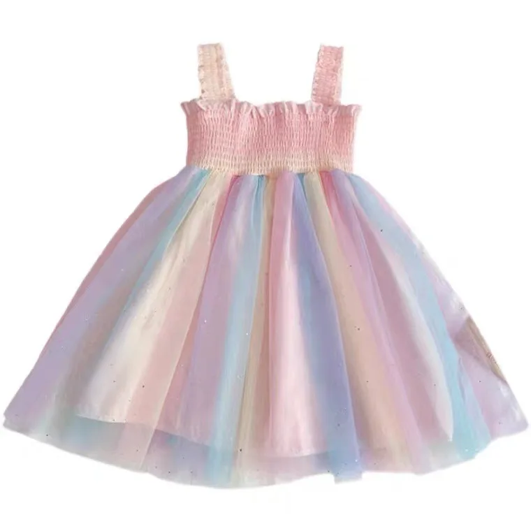 Layered Tulle Tutu Dress for Toddler Girls,Baby Girl Rainbow Tutu Princess  Evening Wedding Special Occasion