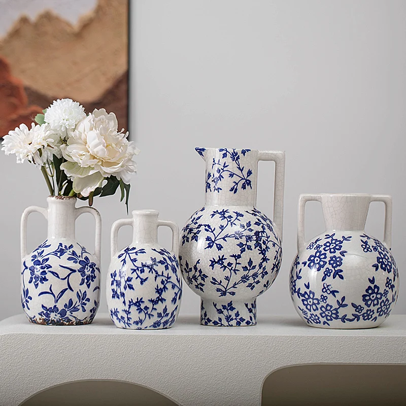Chinese Style Ceramic Flower Vase Home Blue and White Vase Ceramic Vase For Decoration