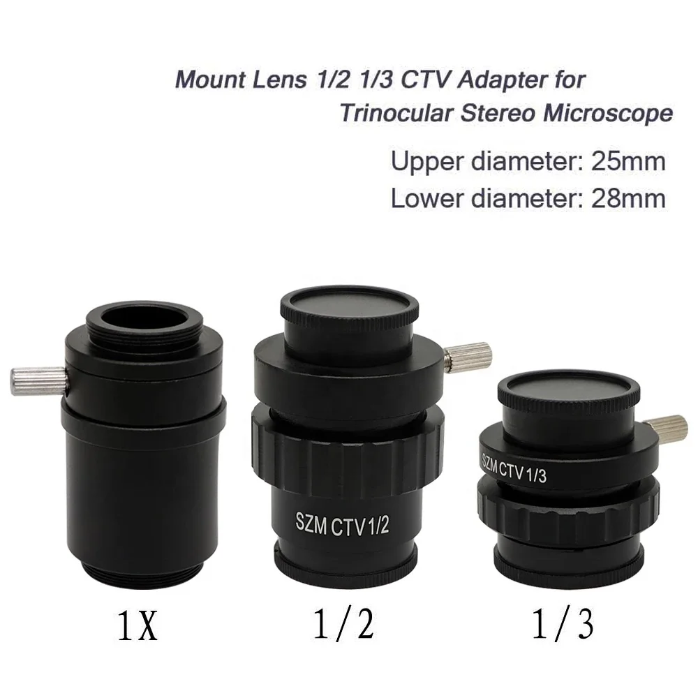 C mount Lens  0.3X 0.5X 1X Adapter CTV 1/2 1/3 1/1 camera  Adapter For Simul Focal Trinocular Stereo camera Microscope zoom lens
