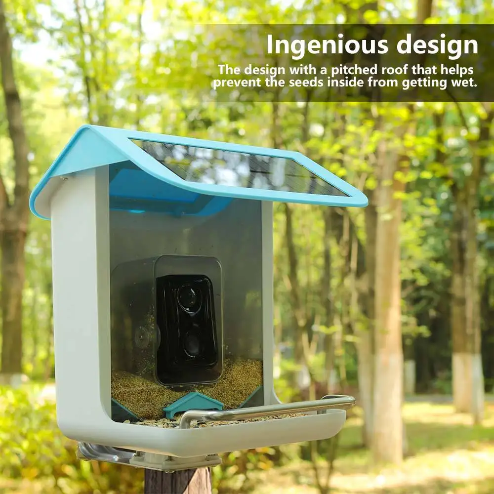 Outdoor Wildlife Smart Bird Feeder with AI Recognition APP Control Camera Bird Watching Camera Auto Capture Bird Videos Pictures