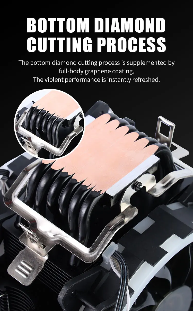 Black Knight 6 heat pipe RGB dual fan 4PIN CPU Cooler