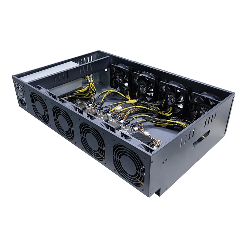 Оптовая продажа корпус материнской платы B75 B85 X79 8 gpu 65 мм sever с блоком питания 8gpu 55