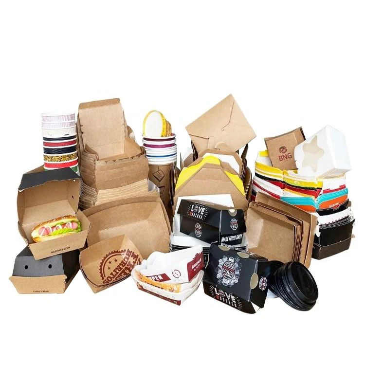 2023 Chinese Customizable Eco Disposable Take Away Fast Food Packaging Paper Box