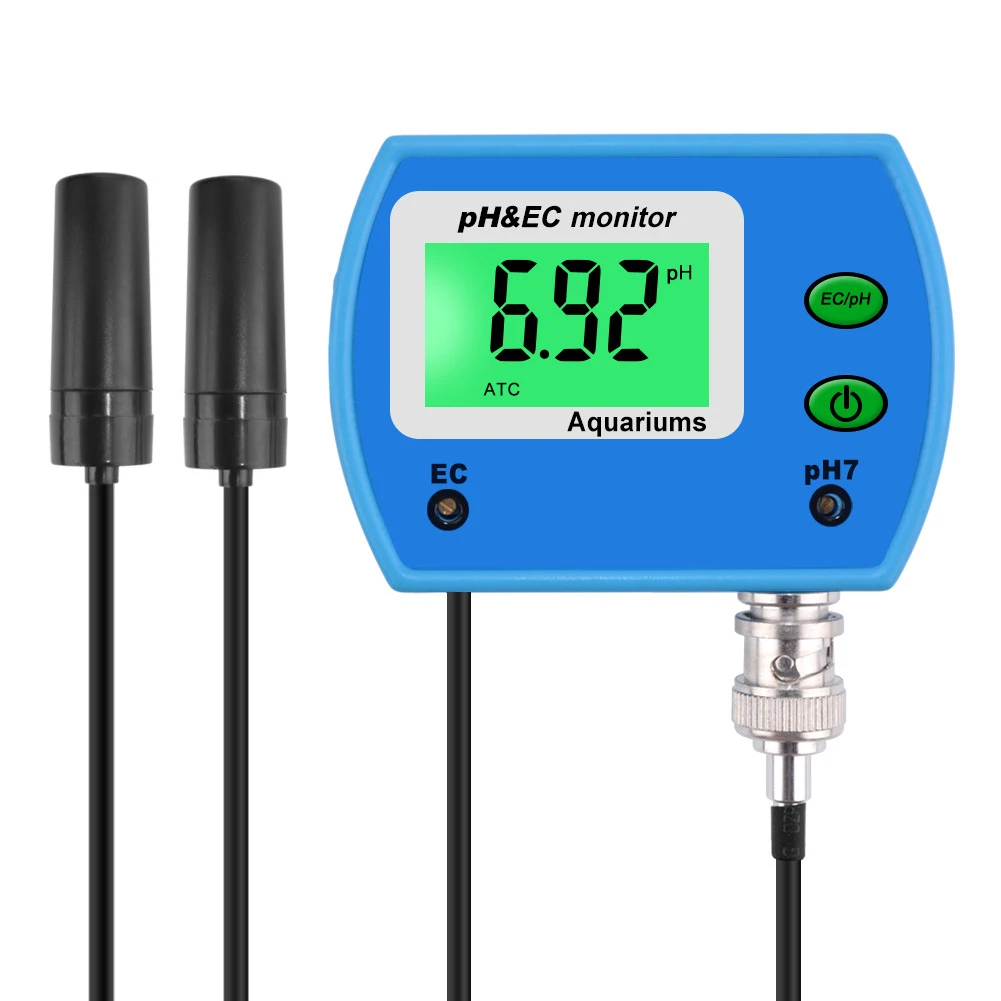 2 in 1 Digital LCD Display Pen Type Water Quality Tester EC PH meter for aquariums
