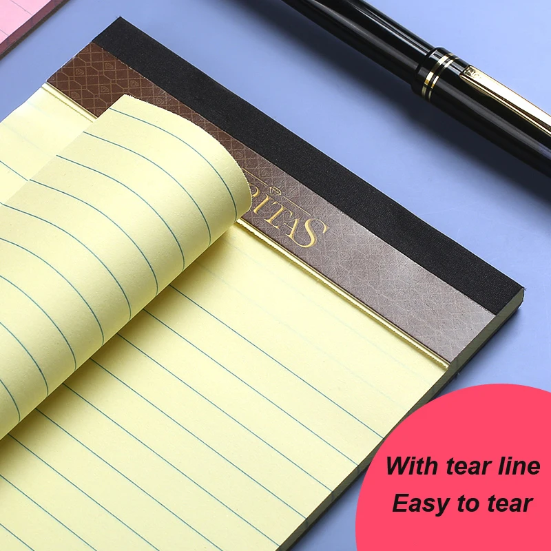 Basics Legal/Wide Ruled 8-1/2 by 11-3/4 Legal Pad Custom Notepad Printed With Logo Notepad Tear Per Page