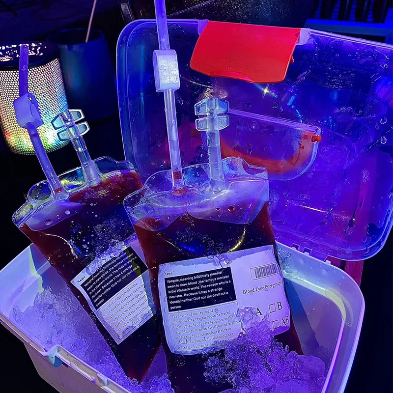 Chilling Vampire Blood Drink Bags for Halloween Festivities