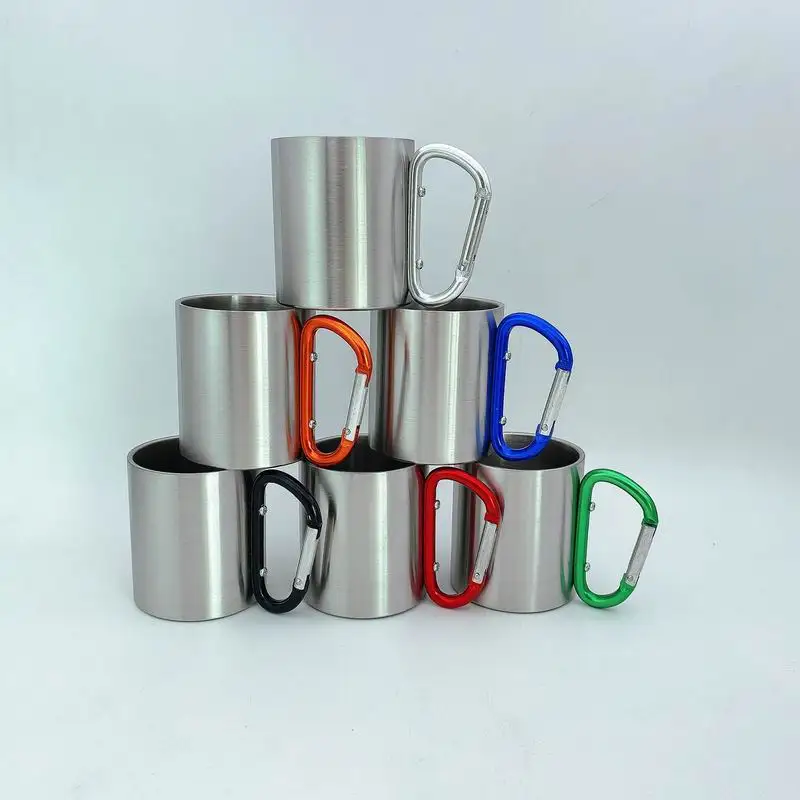 wholesale  Best selling carabiner mug steel mug camping mug